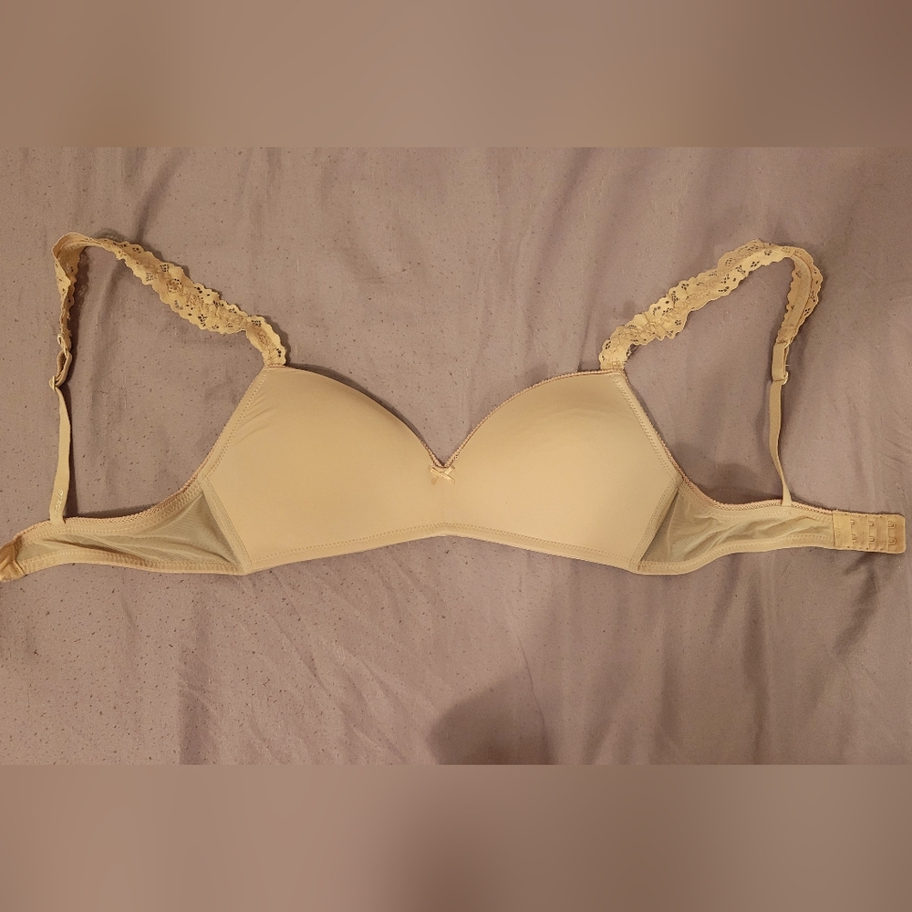 Aerie Elegant Pink Lace Trim Bra